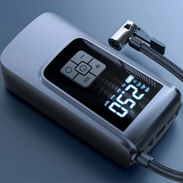 Smart bil dekkpumpe Høykapasitets luftpumpe med LED-lys 7.4/12V[C] Wireless+DC+USB