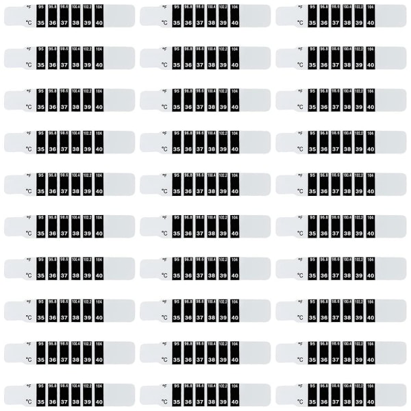 30 st Panntermometerremsor Självhäftande termometerremsor Återanvändbara termometerklistermärken Discol[C] White  Black