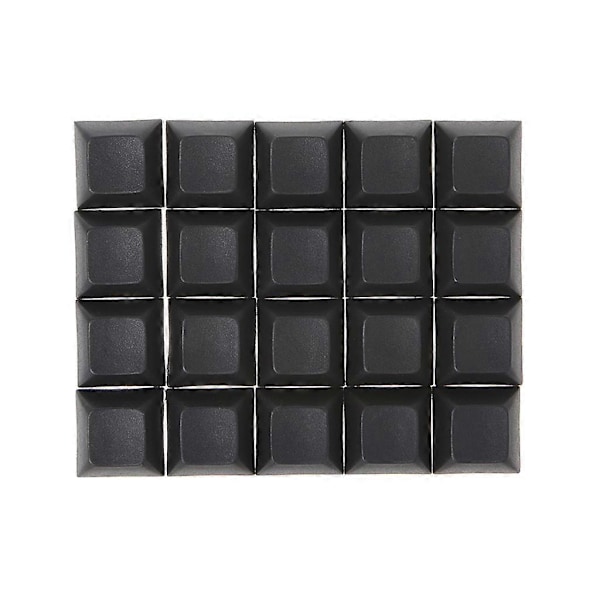 20 stk. DSA Profil 1U 1X Ugraverede PBT Blanke Tastkapper til Mekanisk Tastatur Black