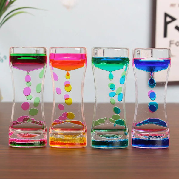 Flytande Rörelse Bubbel Timglas Timer Sensoriska Leksaker