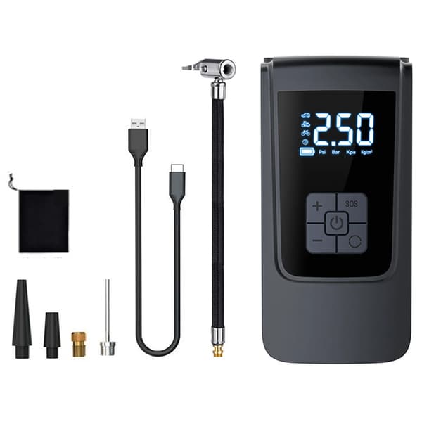 Smart bildäckspump Högkapacitetsluftpump med LED-ljus 7.4/12V[C] Wireless+USB