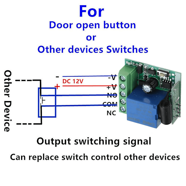 Trådlös fjärrkontrollbrytare för DC 12V-modul Universal RF A/B-sändare Ke