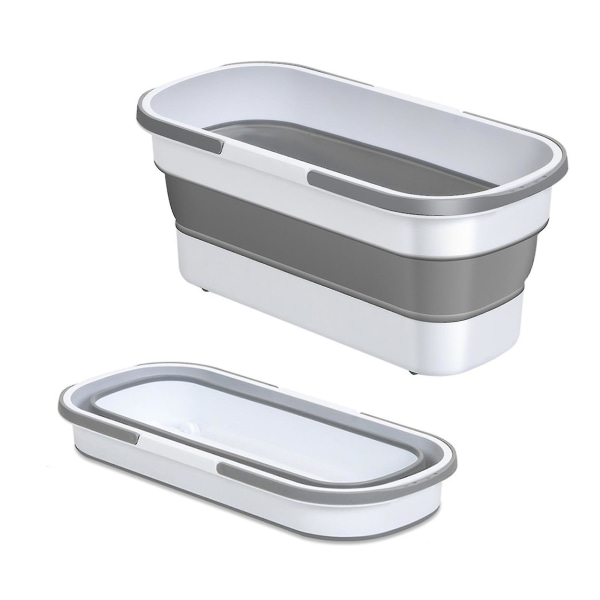Stor Platt Mopprengöringshink, Stor Platt Mopp Golvmopp Stor Vikbar Bärbar Mopphink[C] Grey