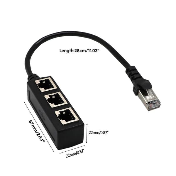 Ethernet Lan Splitter Kabel 1 Hane till 3 Honor RJ45 Adapter
