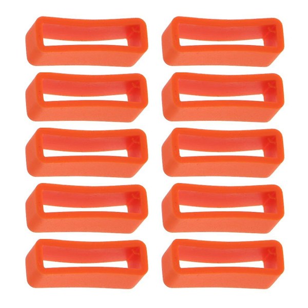 2x10 Stykker Gummi Udskiftning Urrem Læder Rem Løkker 24mm Orange (C)