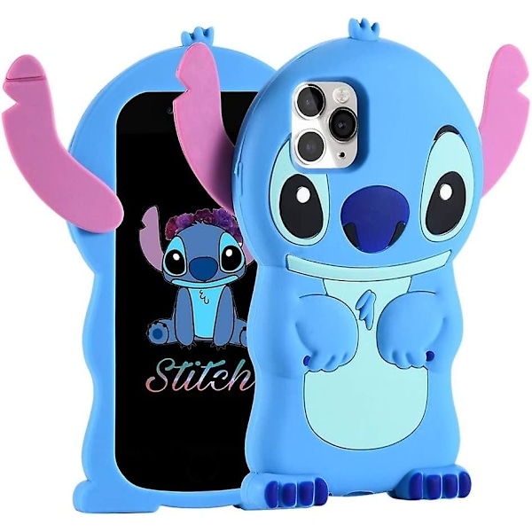 Mobilfodral för iPhone 12 Pro Max, Lilo & Stitch Söt 3D Cartoon Unik Mjuk Silikon Djurfigur Stötskyddande Skydd för Pojkar Flickor Barn Presenter