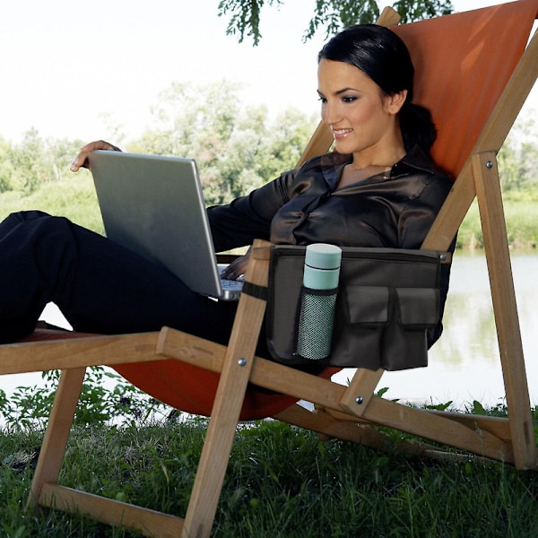 Campingstol Hængende Taske Armlæn Side Organizer Strand Multi Lommer Organiser Stol Tote Skulder Ved Siden Opbevaring Pung Til Udendørs Fiskeri Strand C