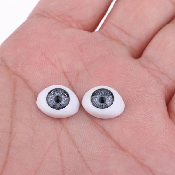 Säkerhetsögon 14mm Akryl Ögon för 1/4 BJD Docka DIY Tillverkning Silver (C)