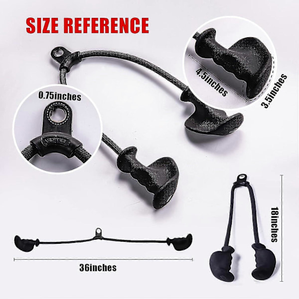Ergonomiskt Triceps-rep för Pull Down med Halksäkert Naturligt Gummigrepp för Aktivering av Fler Muskelfibrer - Gymrep för Push Downs, Triceps Pull Downs