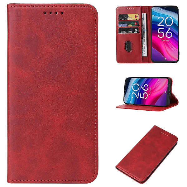 Magnetisk lærveske for TCL 505 Red