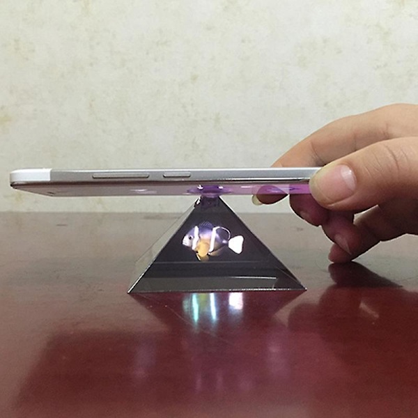 3D Holografisk Holdbar Bærbar Projektor med Pyramideskærmstøtte Universal Mini Projektor til