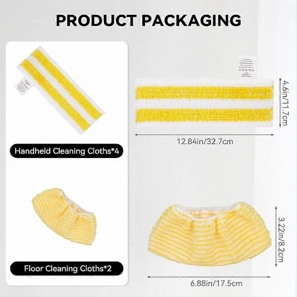 Ångmoppdynor för Kärcher EasyFix SC2 SC3 SC4 SC5 Ångtvätt, Mikrofiber Tvättbar Återanvändbar (C)