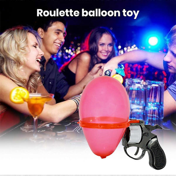 1 Sæt Russisk Roulette Revolver Legetøj med 10 Balloner Bordplade Lykkehjul Hjul Pop Balloner