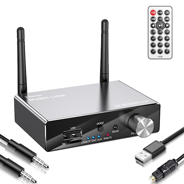 Bluetooth 5.3 Modtager Sender Stereo Lav Latency Aux 3.5mm Jack Optisk Trådløs Musik Lyd A