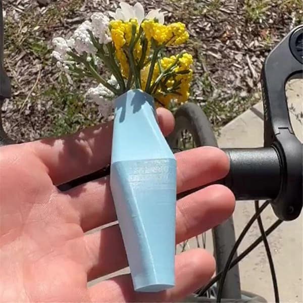 Rolig Cykelstyre Vas med Blommor