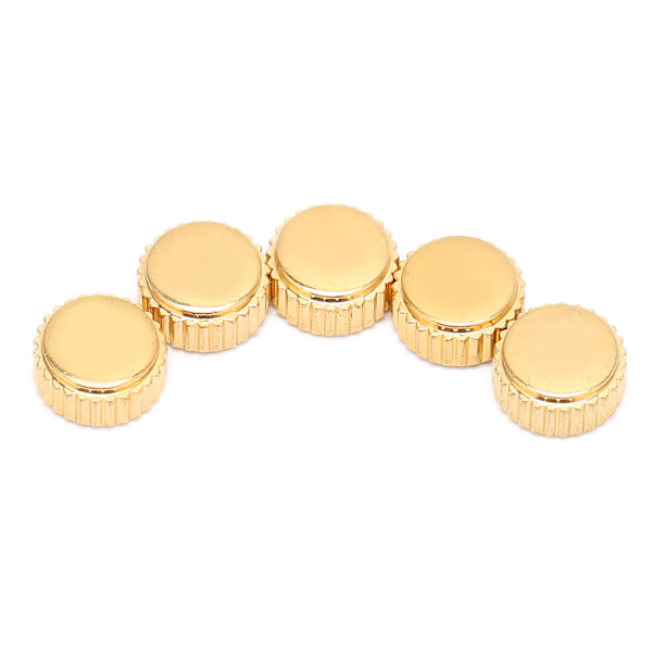 5 st Watch Crown Reservdelar Stål Platta Kvarts Mekanisk Urhuvud Ersättningstillbehör Guld 6 mm / 0,24 tum[C]
