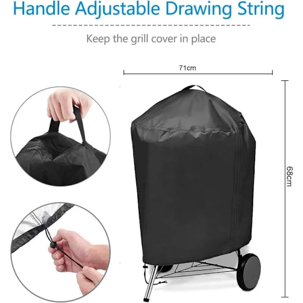 Grillskydd 57cm Weber Grillskydd 57cm, 57cm Rund 420D Oxford Vattentätt Utomhusskydd (Φ71x68cm) -AD2- (C)