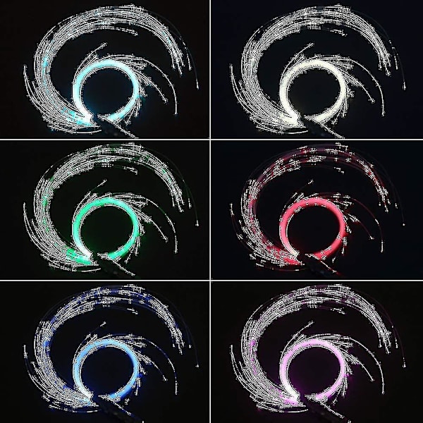 LED Fiberoptisk Pisksdans Rymdpisk Superljus 40 Färgeffekter 360° Snurr Pixel Rave Pisksleksak(,)