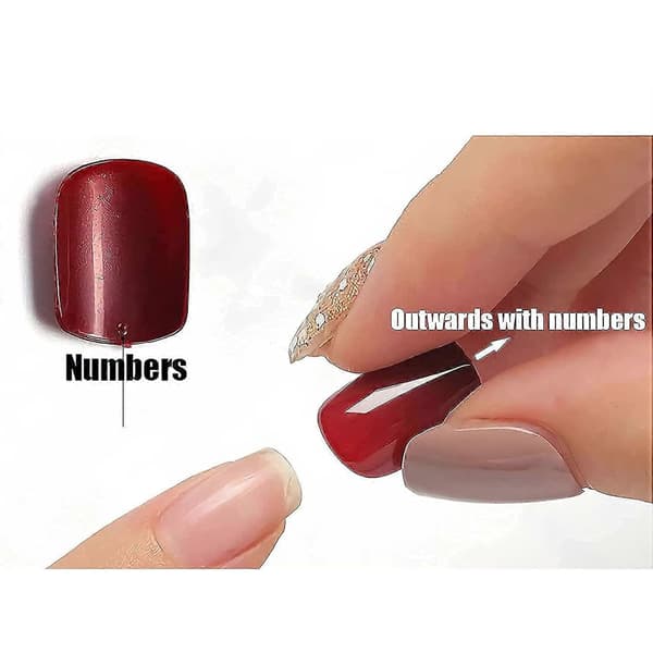 Falske Negle Sæt, 24 stk. Stiletto Matte Sommerfugle, Sort Medium Størrelse