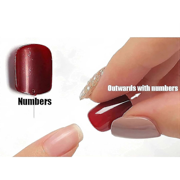 KATEA 24 stk. Stiletto Kunstige Negle, Matte Sommerfugl Tryk-på Negle, Sorte Medium Falske Negle Fuld Dækning Negle til Kvinder og Piger. Bemærk: Ingen lim. (C)