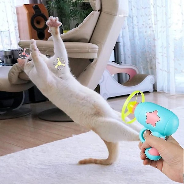 Katt Hämta Leksaker Färgglada Flygande Propellrar Katt Jaga Flygande Propeller Katt Leksak Med 1 Sändare 10 Skivor HQJ