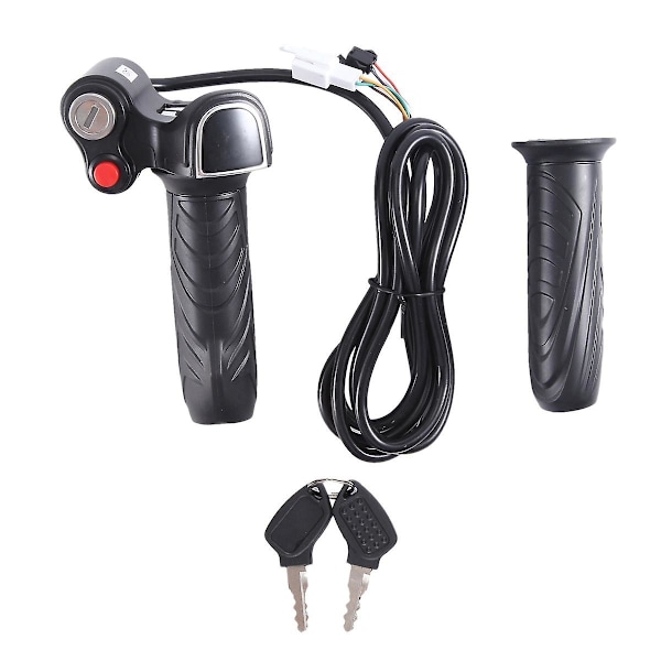1 Set Elcykel Styre med Gasreglage Hastighetsjustering Handtag med Nyckel Lås Display Handtag LCD Grepp