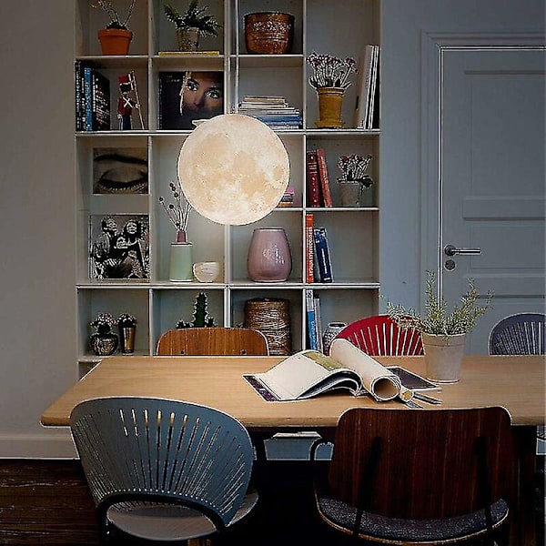 3D Måne Lysekrone - Måne Loft Lysekrone Måne Loftlampe Planet Hængende Lampe Armatur Måne Restaurant Bar Hjem Børneværelse LED Lysekrone (Pære