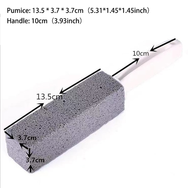 Pumicestoiletbørste til husholdningstoiletter, kalkgrå, 3,5 * 3,5 * 24 cm