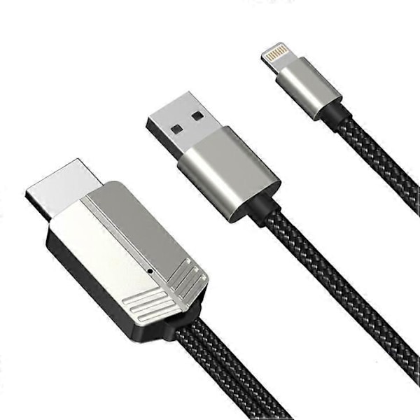 1080P Lightning till HDMI-kabel, plug and play