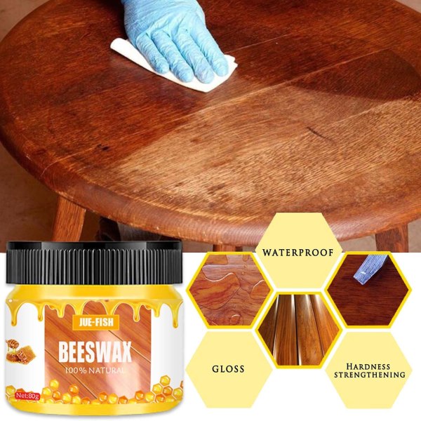 Träsmaksatt bivax, naturligt bivax, traditionellt trävax, multifunktionell bivax möbelpolish, används i trävax möbelvård[C] Yellow