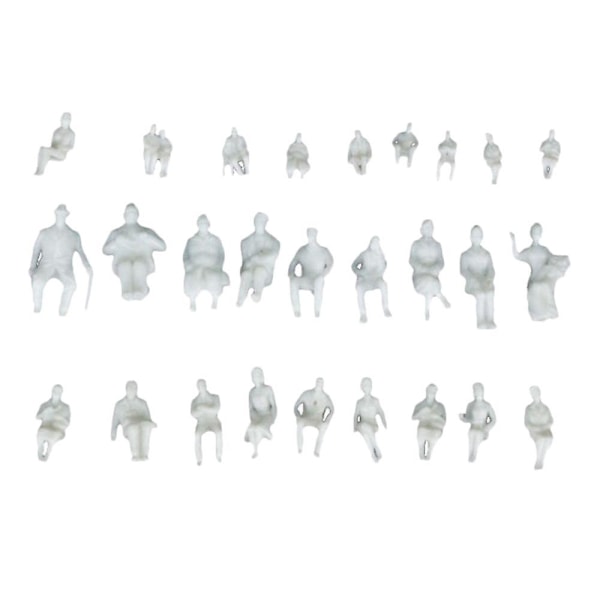 1/50 Menneskemodel Siddende Hvid Mini Figurer Tog Park Gade Layout 28mm
