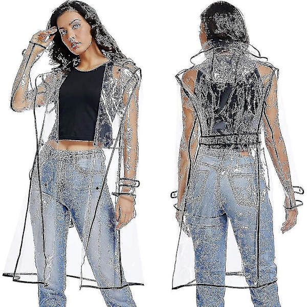 Vattentät Regnrock Lätt Packbar Regnrock Transparenta Regnponchos 1st-transparent