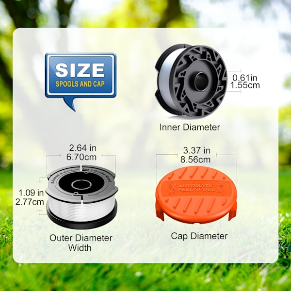 16-pack Trådspolslinje för Black+Decker, (AF-100) Trådspolsbyte, 30 fot 0,065 tum Automatisk matning, Passar Black+D