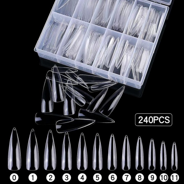 Negle-salong Ytelse Transparent Farge Spiss Oval Rørform Trapes[C] Pointed