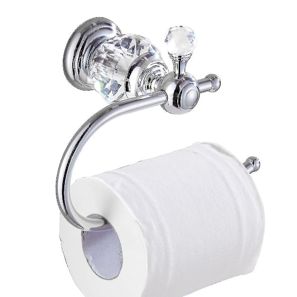 Crystal Series Messing Toiletpapirholder, Poleret Krom