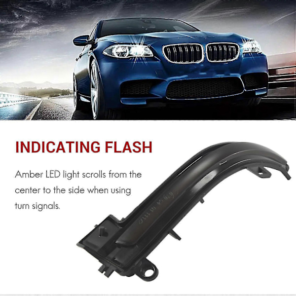 2st Dynamisk Styrsignal LED Bakre Spegel Indikator Blinkers För F20 F30 F31 F22 F23 F32 X1 E84 1 (C)