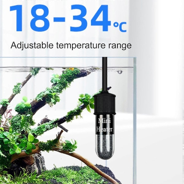 1 Sett Akvarievarmer USB-Drevet Mini Akvarium Oppvarmingsstang med Sugkopp for Tanker Akvatisk