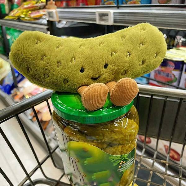 Grøn Pickle Plysdukke Lille Grøntsag Mad Pude Dekoration Børns Fødselsdagsgave