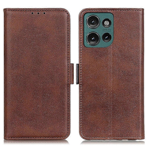 Til Motorola Edge 50 Neo 5G Etui Stativ Ko-læder Tekstur PU Læder Telefon Cover - Sort Multicolor Brown