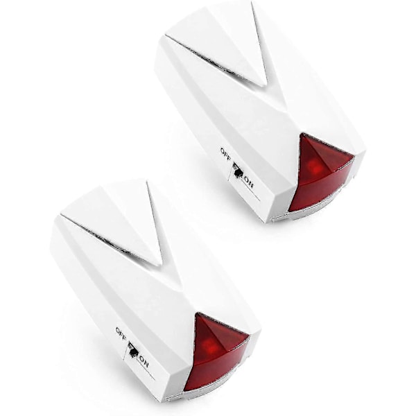 2-pack, Strömförlustlarm, 118 dB Ljudstark Siren med LED-lampa, 110V till 220V, Av/På-varning