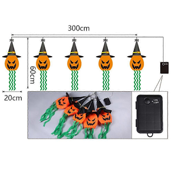 LED gresskarlys Jack O Lantern dekorasjon