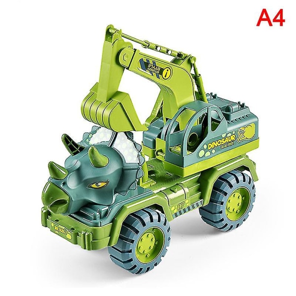 Billeksak Dinosaurier Transport Bilhållare Lastbil Leksak Pull Back Vehicle Toy Green A3