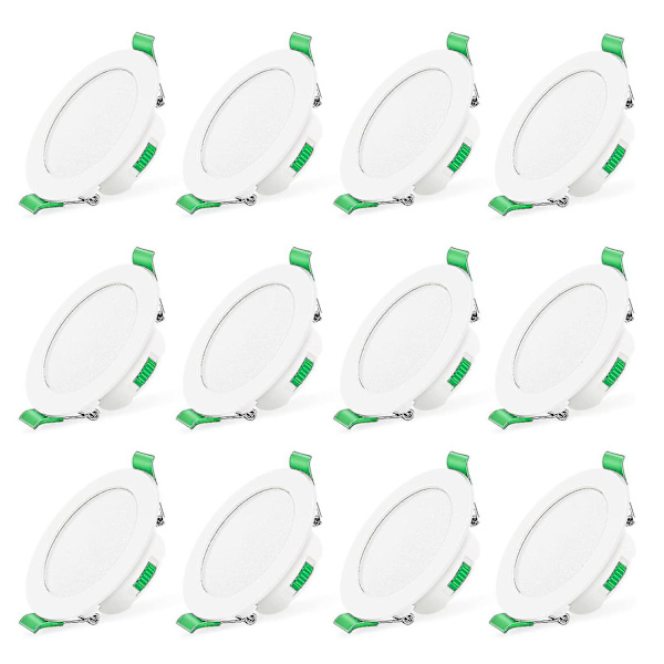 12 st 7W Vita LED Downlight Inbyggda Taklampor Tunna Spotlights