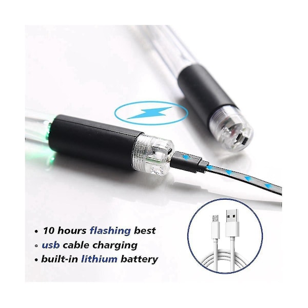 Led Lysende Trommestikker 15 Fargegradienter Usb Oppladbar+bryter Elektroniske Trommestikker For