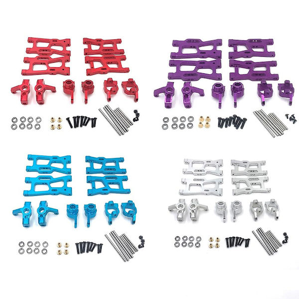 Metallstyrningskoppsvängarm Uppgraderingsdelar Kit för 144001 1/14 124018 124019 1/12 RC Biltillbehör, Lila