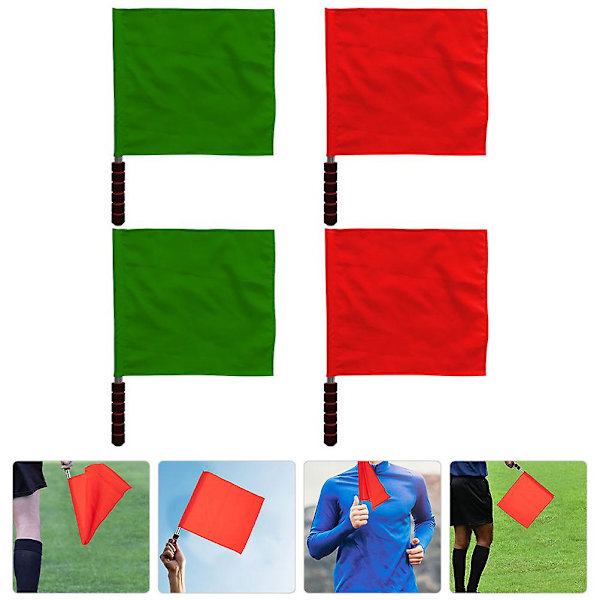 4 stk. Fodboldflag Fang Flaget Røde Advarselsflag Løbeflag Røde Dommerflag Officielt Flag