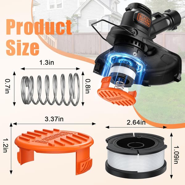 Black Decker 12-pakning AF-100 Autofeed Line Replacement (0,065 mm, 12 spoler + 4 låser)[C]