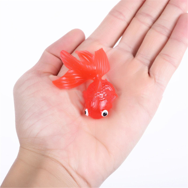Mardi Gras-gåvor 7 st flytande simuleringsguldfisk 6,3 cm genomskinlig mjuk TPR flytande marin barnfisk fiskeleksak 242680[C]