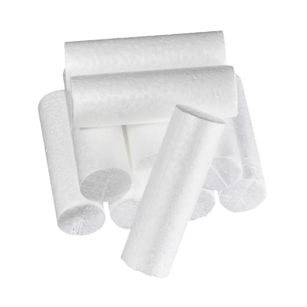4x10 Stycken DIY Cylinderformad Styrofoam Skummaterial för Barnpyssel 14x4.5cm (C)