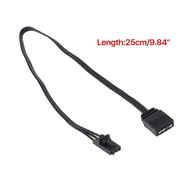 Svart kabeladapter for Corsairs QL LL120 ICUE RGB til ARGB sømløs tilkobling
